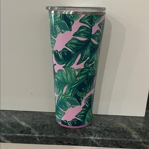 Swig Tropical Leaf Insulated Tumbler - Green and Pink